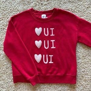 Maeve Rebecca Mayfield x Anthropologie Oui Heart Love Graphic Sweatshirt Top XS